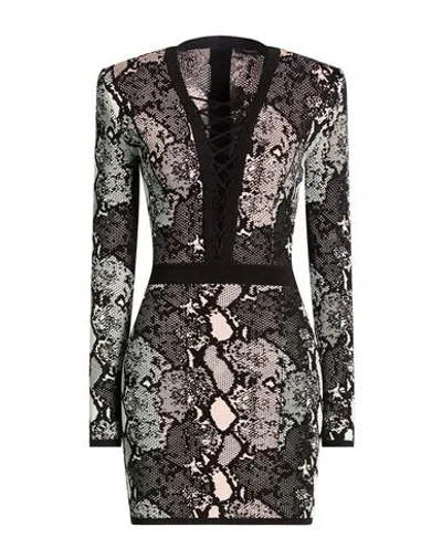 Balmain Woman Mini Dress Black Size 2 Viscose, Polyamide