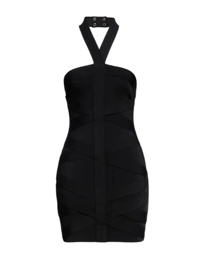 Balmain Halter Mini Dress In Black