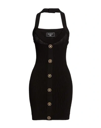 Balmain Woman Mini Dress Black Size 4 Viscose, Polyester