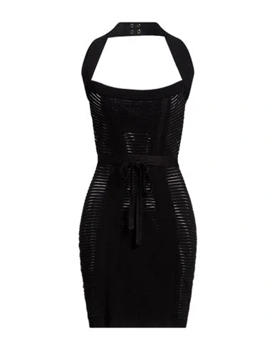 Balmain Woman Mini Dress Black Size 4 Viscose, Polyester, Polyamide