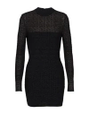 Balmain Monogram Lurex Sheath Dress With Back Zip In Black