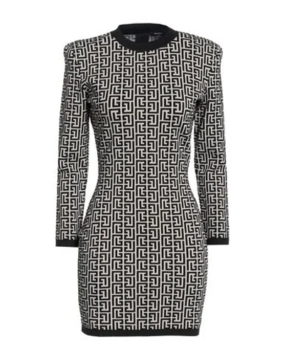 Balmain Woman Mini Dress Black Size 4 Wool, Viscose, Polyamide, Elastane