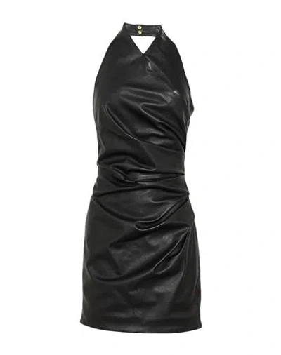 Balmain Woman Mini Dress Black Size 6 Lambskin