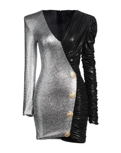 Balmain Woman Mini Dress Black Size 6 Viscose, Elastane, Polyamide, Metallic Fiber