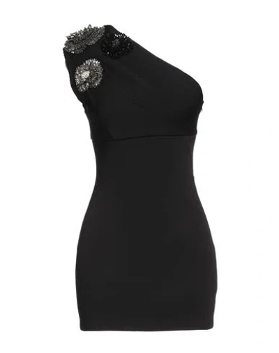 Balmain Woman Mini Dress Black Size 6 Viscose, Polyamide, Elastane