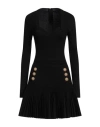 Balmain Viscose-blend Knit Mini Dress In Black