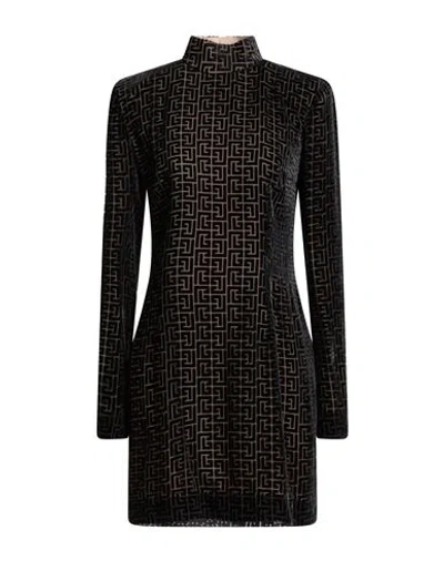 Balmain Woman Mini Dress Black Size 6 Viscose, Silk