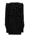 Balmain Polka-dot Long-sleeve Dress In Black