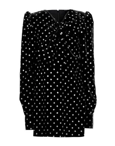 Balmain Polka-dot Long-sleeve Dress In Black