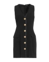 Balmain V-neck Button-front Minidress In Black