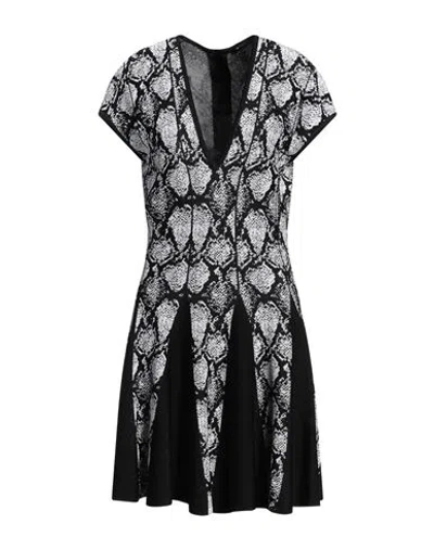BALMAIN BALMAIN WOMAN MINI DRESS BLACK SIZE 8 VISCOSE, ELASTANE