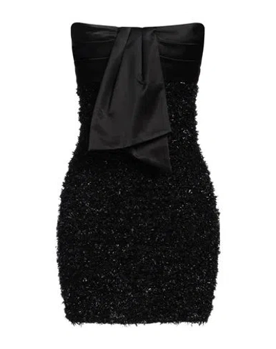 Balmain Woman Mini Dress Black Size 8 Viscose, Polyamide, Polyester, Cotton, Silk