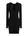 Balmain Woman Mini Dress Black Size 8 Viscose, Polyester In Black