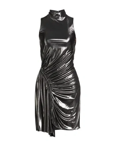Balmain Woman Mini Dress Charcoal Size 2 Viscose In Black