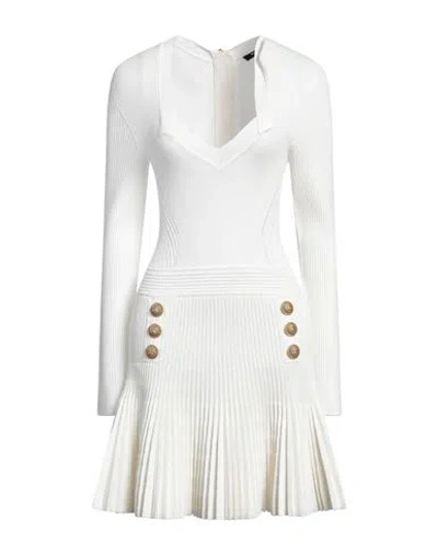 Balmain Woman Mini Dress Ivory Size 8 Viscose, Polyester In White
