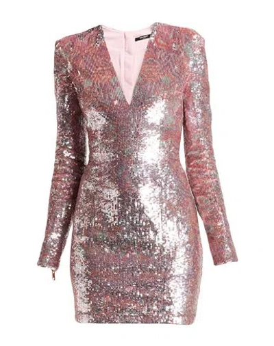 Balmain Woman Mini Dress Pink Size 2 Viscose, Acrylic
