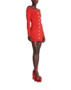 Balmain Button-front Mini Dress In Red