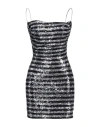Balmain Babydoll Cowl Neck Glitter Short Dress Clothing In Silver