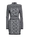 Balmain Structured Knit Dress With Marked Waist In White