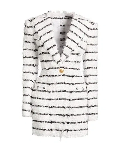 Balmain Woman Mini Dress White Size 8 Cotton, Polyamide, Polyester, Viscose, Acrylic
