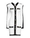 Balmain Contrasting-trim Bouclé Minidress In White