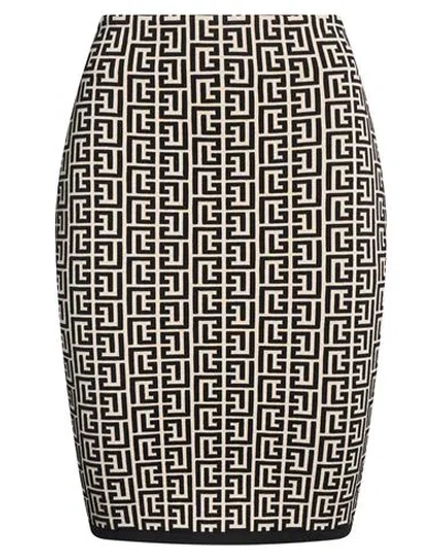 Balmain Woman Mini Skirt Beige Size 2 Wool, Viscose, Polyamide, Elastane In Neutral