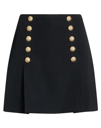 Balmain Woman Mini Skirt Black Size 10 Virgin Wool