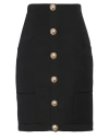 Balmain Button-embellished Wool-twill Mini Skirt In Black