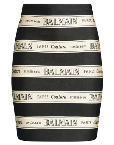 Balmain Woman Mini Skirt Black Size 2 Viscose, Polyamide, Elastane