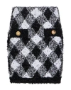 Balmain Woman Mini Skirt Black Size 4 Polyamide, Viscose, Polyester, Metallic Polyester In Multi