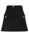 Balmain Trapeze Mini Skirt With Embossed Buttons In Black