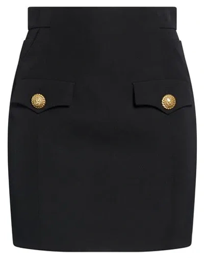 Balmain Woman Mini Skirt Black Size 4 Virgin Wool
