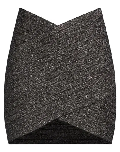 Balmain Woman Mini Skirt Black Size 6 Polyester, Viscose, Polyamide, Metal Fiber