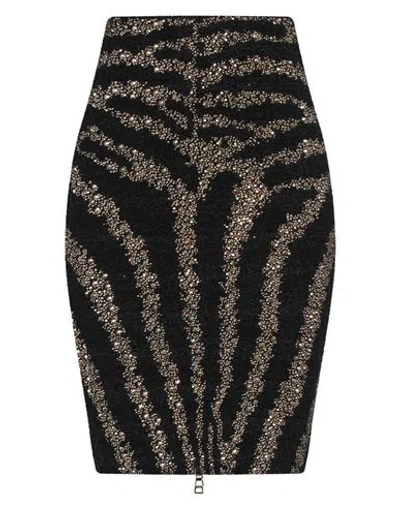 Balmain Woman Mini Skirt Black Size 6 Synthetic Fibers, Hemp, Cotton, Linen
