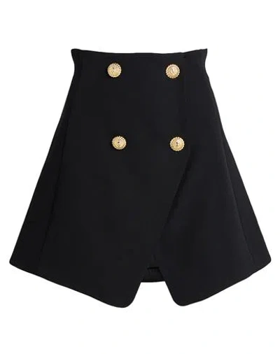 Balmain Woman Mini Skirt Black Size 6 Virgin Wool
