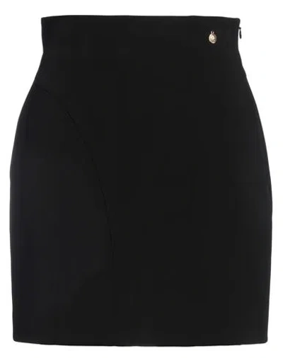 Balmain Woman Mini Skirt Black Size 6 Viscose