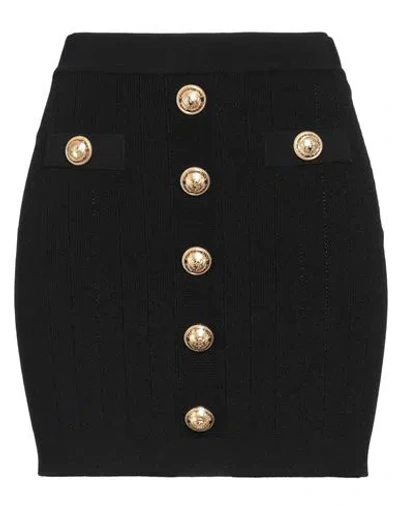Balmain Woman Mini Skirt Black Size 6 Viscose, Polyester