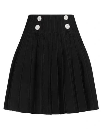 Balmain Woman Mini Skirt Black Size 6 Viscose, Polyester