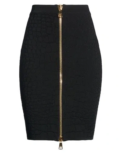 Balmain Woman Mini Skirt Black Size 6 Viscose, Polyester, Polyamide, Elastane