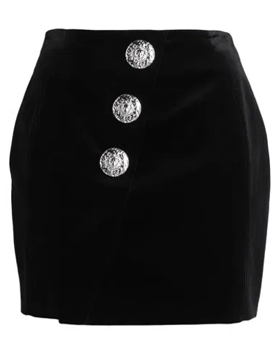 BALMAIN BALMAIN WOMAN MINI SKIRT BLACK SIZE 8 COTTON