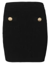 Balmain Black Pencil Mini Skirt With Jewel Buttons In Tweed Woman In Black