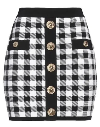 Balmain Woman Mini Skirt Black Size 8 Viscose, Polyamide