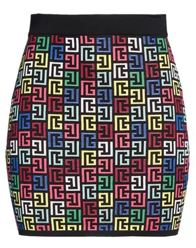 Balmain Woman Mini Skirt Black Size 8 Viscose, Polyester, Polyamide In Brown