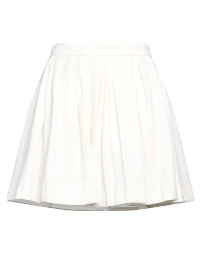 Balmain Woman Mini Skirt Cream Size 6 Virgin Wool In White