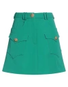 Balmain Woman Mini Skirt Emerald Green Size 6 Virgin Wool