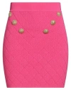 Balmain Embellished Knit Miniskirt In Pink
