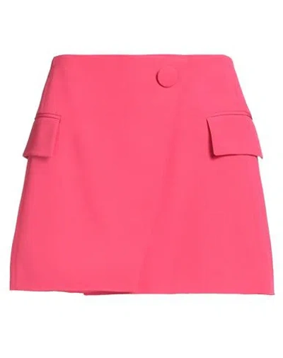 Balmain Woman Mini Skirt Fuchsia Size 6 Viscose In Pink