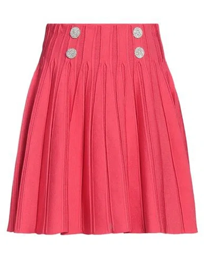 Balmain Woman Mini Skirt Fuchsia Size 8 Viscose, Polyester In Pink