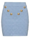 Balmain Pattern-jacquard Miniskirt In Blue