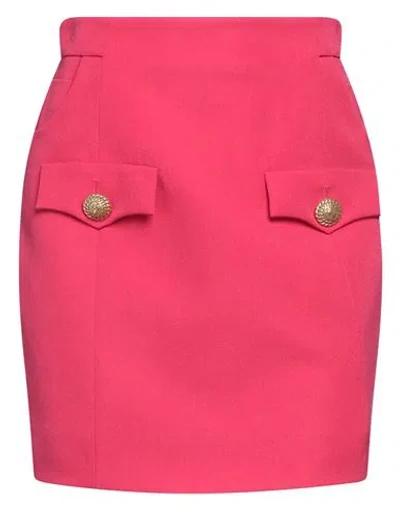 Balmain Woman Mini Skirt Magenta Size 4 Virgin Wool